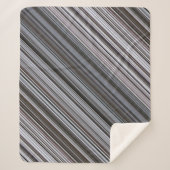 Misty Februari Blauwe en Grijze Streep Sherpa Deken (Voorkant)