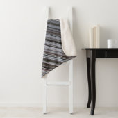 Misty Februari Blauwe en Grijze Streep Sherpa Deken (In situ)