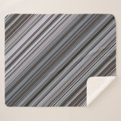 Misty Februari Blauwe en Grijze Streep Sherpa Deken (Voorkant (horizontaal))