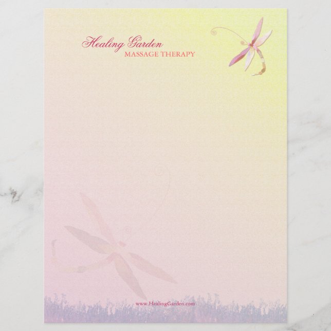 Misty Field Dragonfly Business Gepersonaliseerd Briefhoofd (Voorkant)