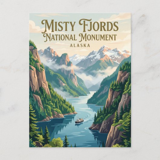 Misty Fjords National Monument Alaska Briefkaart (Voorkant)