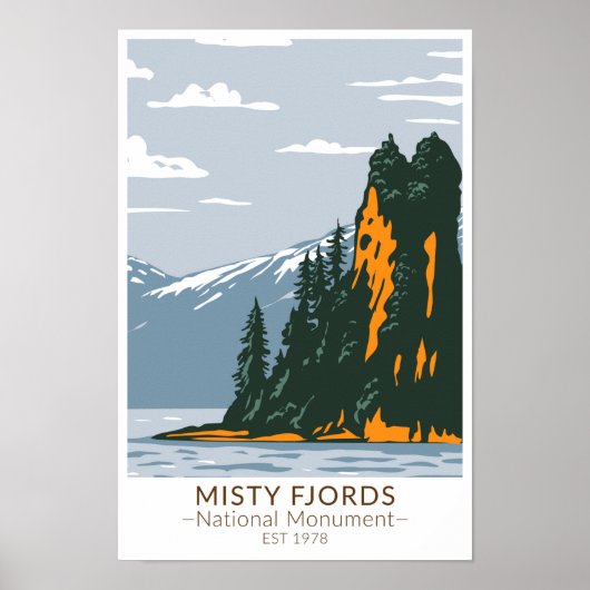 Misty Fjords National Monument New Eddystone Poster (Voorkant)