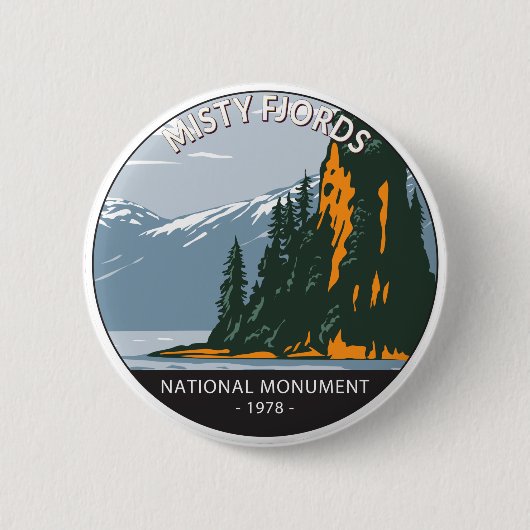 Misty Fjords National Monument New Eddystone Ronde Button 5,7 Cm (Voorkant)