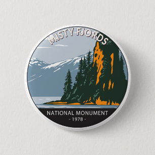 Misty Fjords National Monument New Eddystone Ronde Button 5,7 Cm
