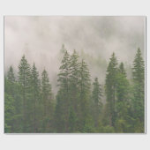 Misty Foggy Forest Bomen Cadeaupapier (Vlak)