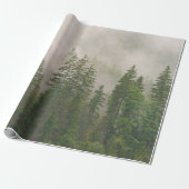 Misty Foggy Forest Bomen Cadeaupapier (Uitgerold)