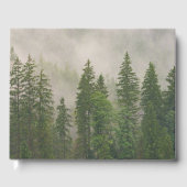 Misty Foggy Forest Bomen Gastenboek (Voorkant)