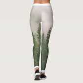 Misty Foggy Forest Bomen Leggings (Achterkant)