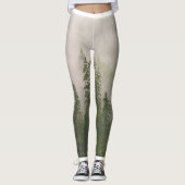 Misty Foggy Forest Bomen Leggings (Voorkant)