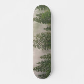 Misty Foggy Forest Bomen Persoonlijk Skateboard (Voorkant)