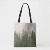 Misty Foggy Forest Bomen Tote Bag (Voorkant)