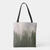 Misty Foggy Forest Bomen Tote Bag (Achterkant)