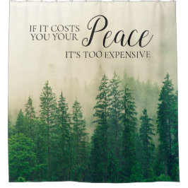 Misty Foggy Mountains Forest Peace Douchegordijn