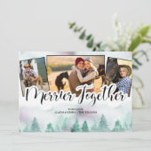 Misty Forest 3 Foto Handbrief Merrier Together Feestdagenkaart (Staand voorkant)
