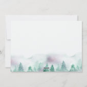 Misty Forest 3 Photo Hand Lettered Merry Kerstmis Feestdagenkaart (Achterkant)