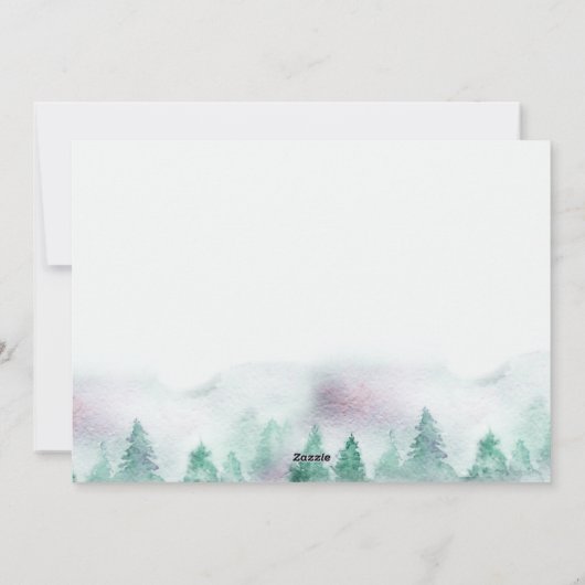 Misty Forest 3 Photo Hand Lettered Prettige feestd Feestdagenkaart (Achterkant)