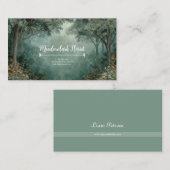 Misty Forest Archway Moss Green Rustic Visitekaartje (Voorkant / Achterkant)