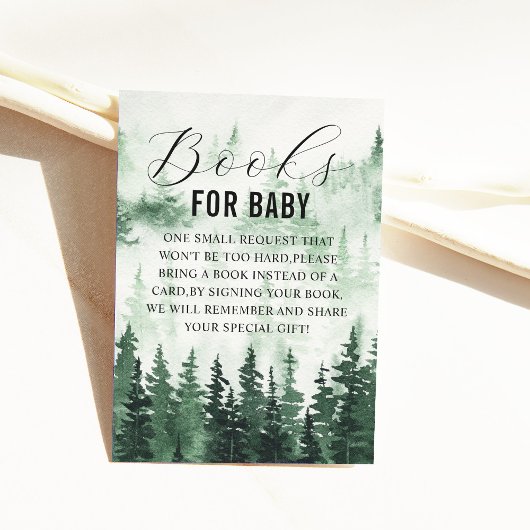 Misty Forest Baby shower Boek Aanvraag Informatiekaartje