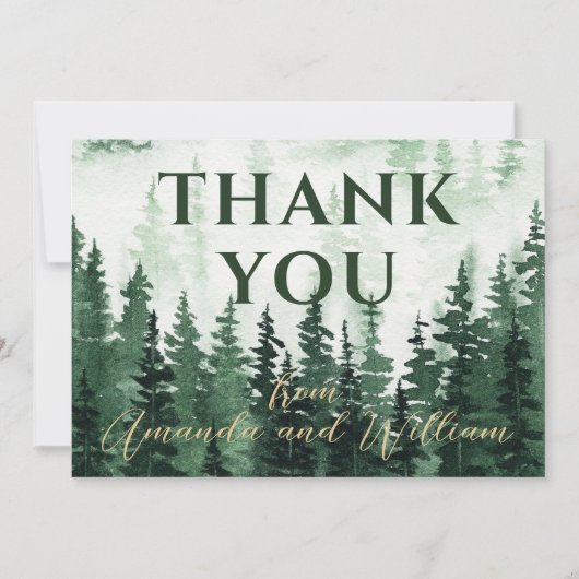 Misty Forest Baby shower Dank u Bedankkaart (Voorkant)