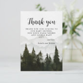 Misty Forest Baby shower Dank u Bedankkaart (Staand voorkant)