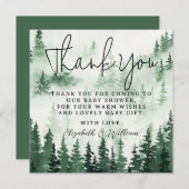 Misty Forest Baby shower Dank u Bedankkaart (Voorkant / Achterkant)