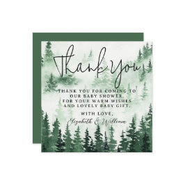 Misty Forest Baby shower Dank u Bedankkaart