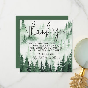 Misty Forest Baby shower Dank u Bedankkaart