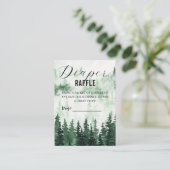 Misty Forest Baby shower Luier Raffle Informatiekaartje (Staand voorkant)