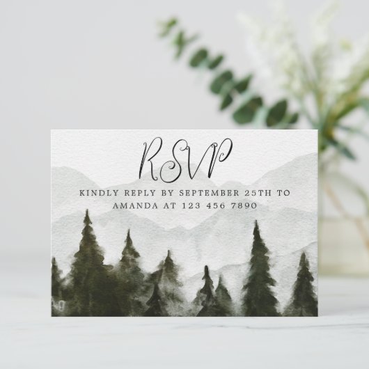 Misty Forest Baby shower RSVP-kaart RSVP Kaartje (Staand voorkant)