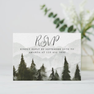 Misty Forest Baby shower RSVP-kaart RSVP Kaartje