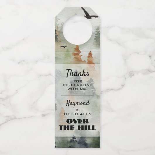 Misty Forest Birthday Favors Bottle Hanger Labels (Voorkant)