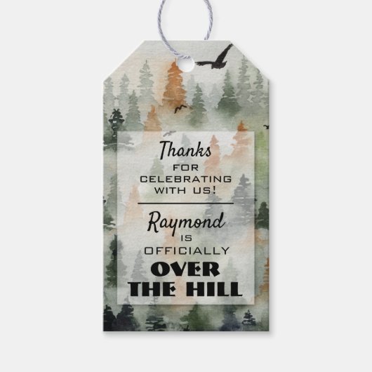 Misty Forest Birthday Party Favor Hang Labels Cadeaulabel (Voorkant)