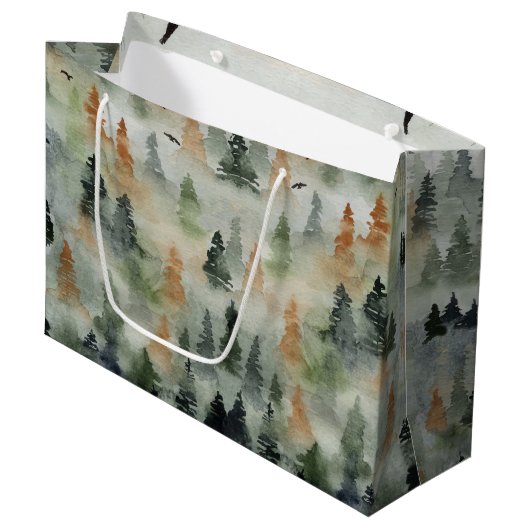 Misty Forest Birthday | PensioenGROOTTE Cadeau Groot Cadeauzakje (Voorkant Gekanteld)