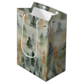 Misty Forest Birthday | PensioenMEDIUM Cadeau Medium Cadeauzakje (Voorkant Gekanteld)