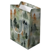 Misty Forest Birthday | PensioenMEDIUM Cadeau Medium Cadeauzakje (Achterkant Gekanteld)
