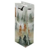 Misty Forest Birthday | Pensioenwaszak Wijn Cadeautas (Voorkant Gekanteld)