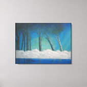 Misty Forest Blue River Reflections Canvas Afdruk (Voorkant)