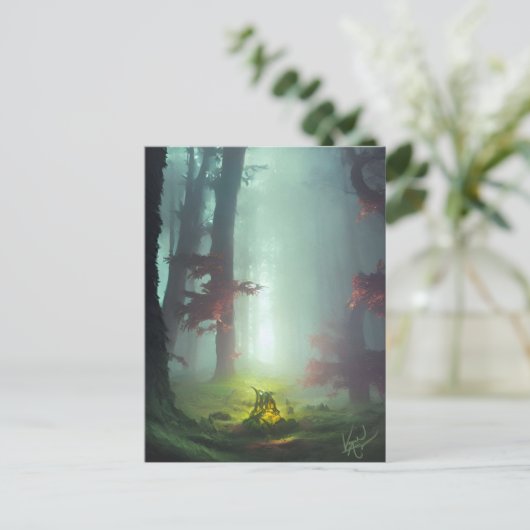 Misty Forest Briefkaart (Staand voorkant)