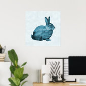 Misty Forest Bunny - Blue Poster (Thuiskantoor)