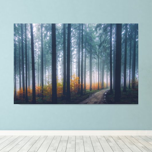 Misty Forest Canvas Afdruk (Insitu (Houten vloer))