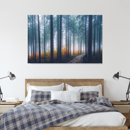 Misty Forest Canvas Afdruk (Insitu (Slaapkamer))