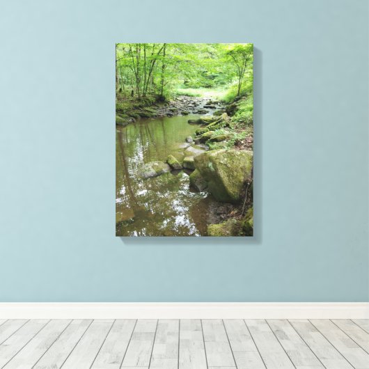 Misty Forest Canvas Wall Art | Serene Nature (Insitu (Houten vloer))