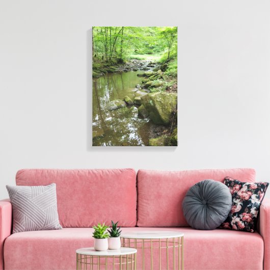 Misty Forest Canvas Wall Art | Serene Nature Afdruk (Insitu (Woonkamer))