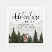 Misty Forest Deer Adventure Begin Baby shower Servet (Voorkant)