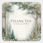 Misty Forest Eucalyptus Gold Sparkle Rustic Vierkante Sticker (Voorkant)