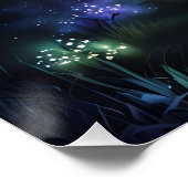 Misty Forest Firefly Lights Perfect Poster (Hoek)