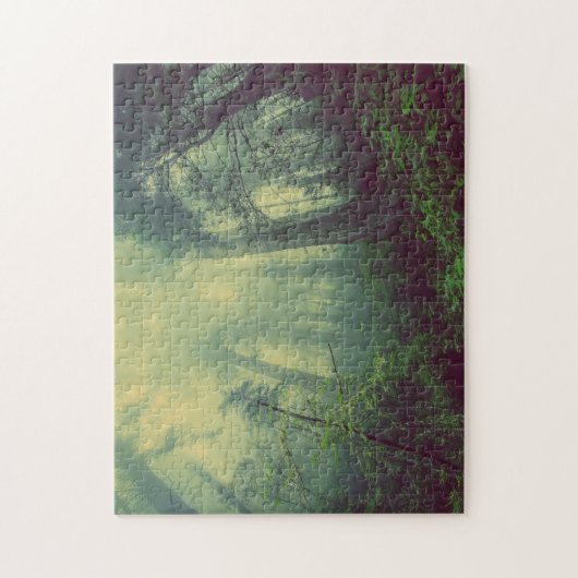 Misty Forest Green Trees Legpuzzel (Verticaal)