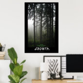 Misty Forest "Growth" Motivatie Foto Poster (Thuiskantoor)