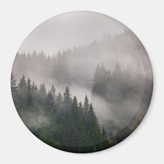 Misty Forest in de bergen Magneet (Voorkant)
