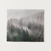 Misty Forest in de bergen Wandkleed (Voorkant (horizontaal))
